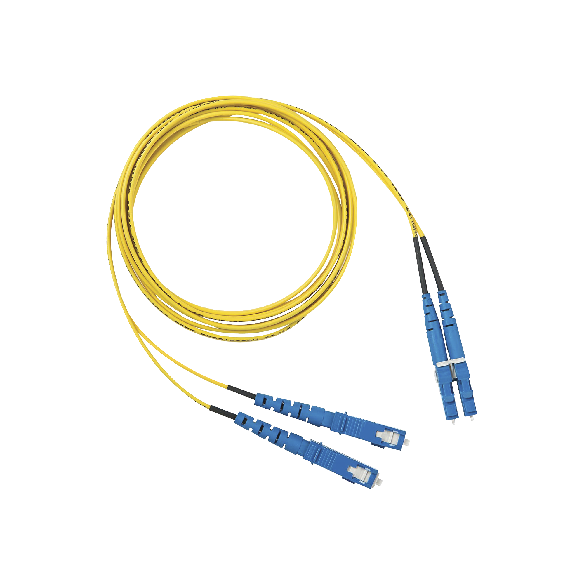 Jumper de Fibra Optica Monomodo 9/125 OS2, LC-SC Duplex, OFNR (Riser), Color Amarillo, 10 Metros