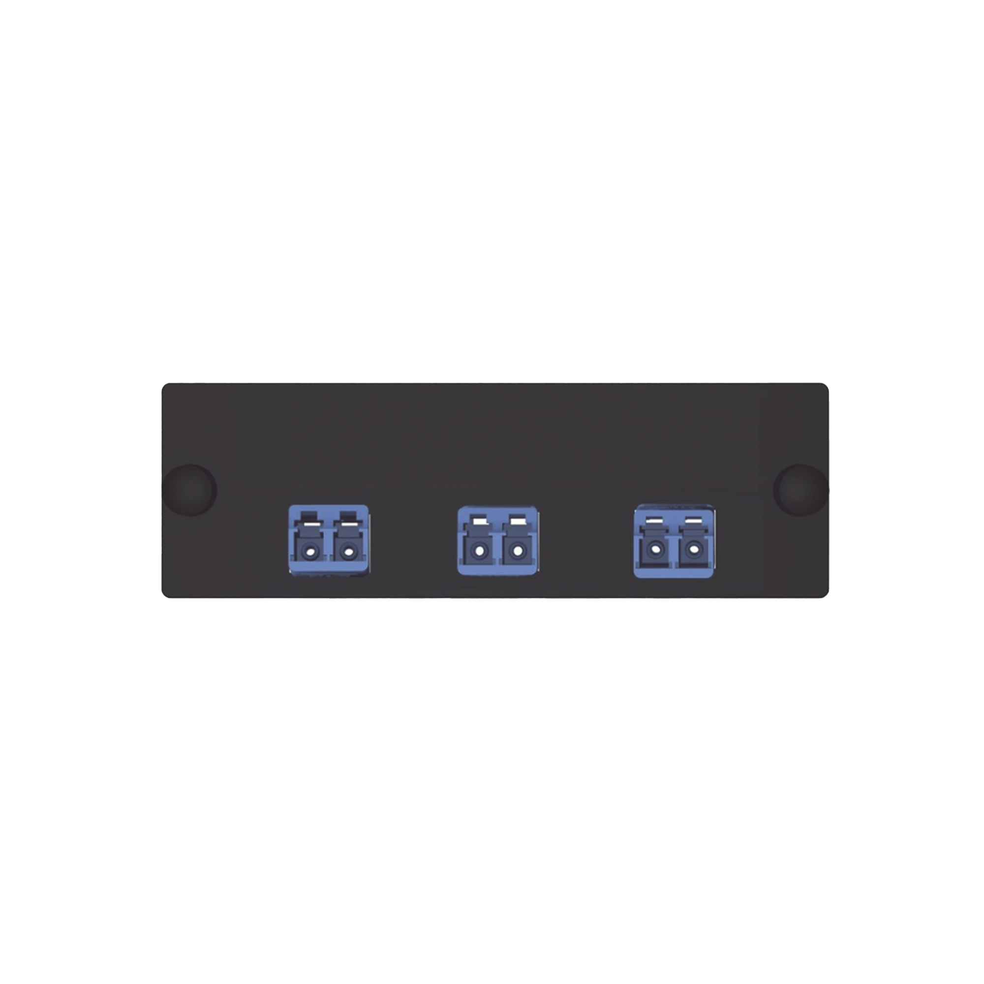 Placa Acopladora de Fibra Óptica FAP, Con 3 Conectores LC Duplex (6 Fibras), Para Fibra Monomodo OS1/OS2, Color Azul