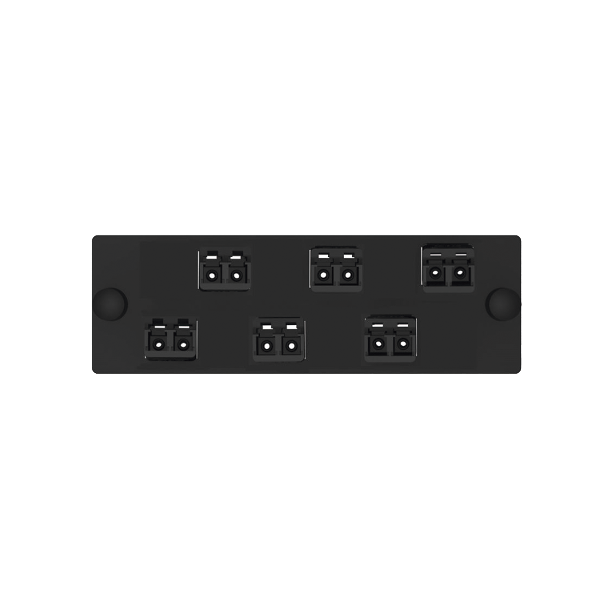 Placa Acopladora de Fibra Optica FAP, Con 6 Conectores LC Duplex (12 Fibras), Para Fibra Multimodo OM3/OM4, Color Negro