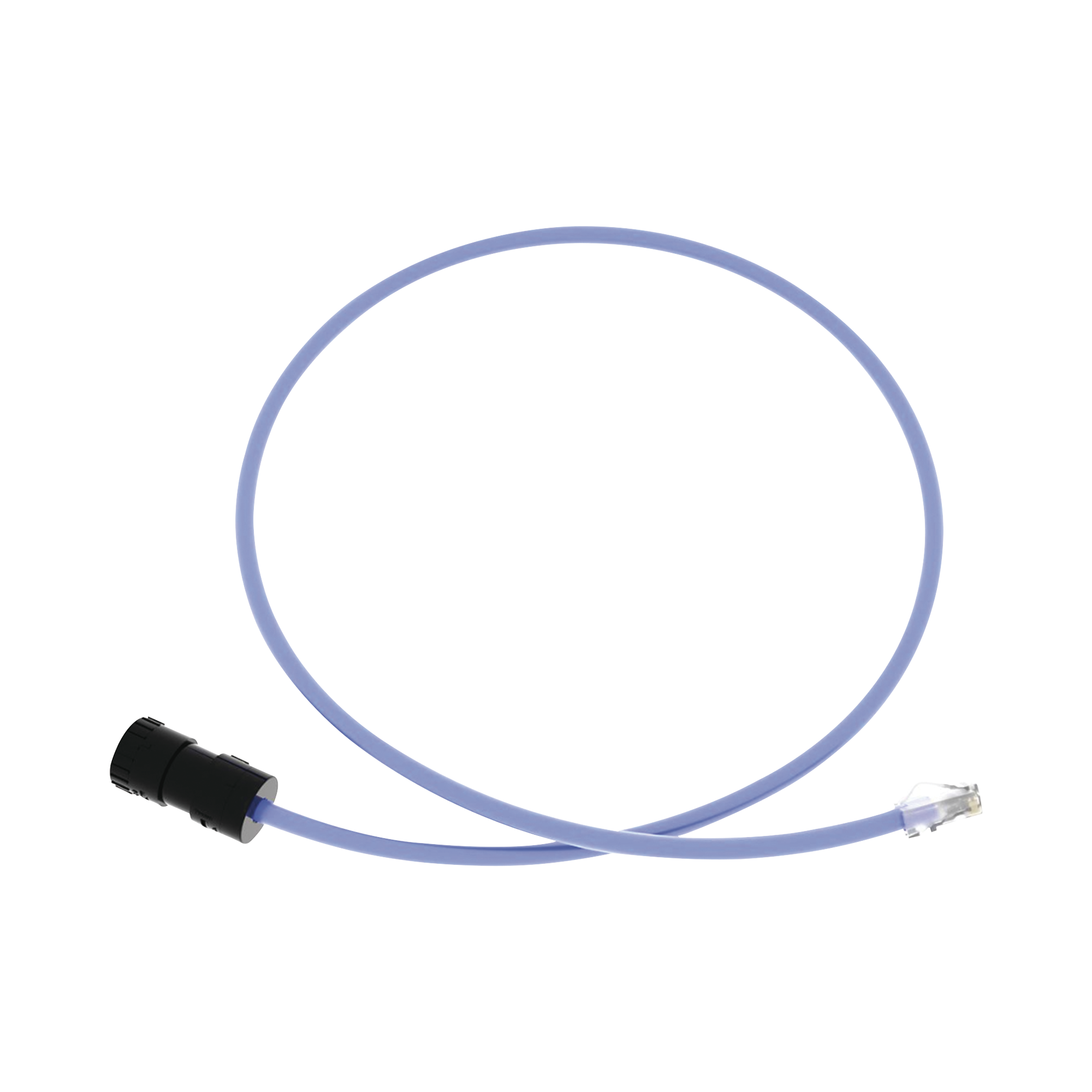 Cable de Conexión en Campo Jack a Plug RJ45, Categoría 6A, CMP (Plenum), 1 Metro, Color Azul