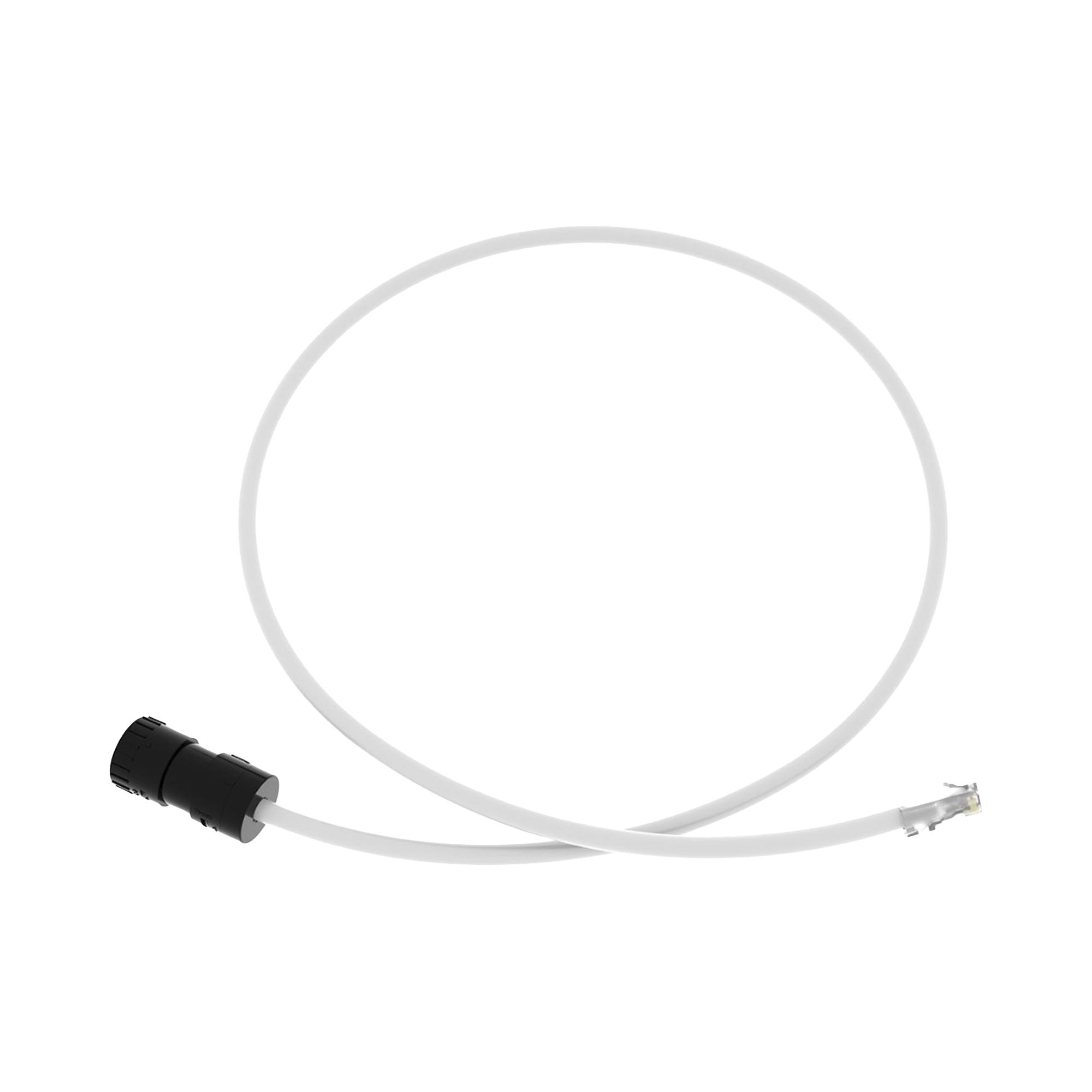 Cable de Conexión en Campo Jack a Plug RJ45, Categoría 6A, CMP (Plenum), 1 Metro, Color Blanco