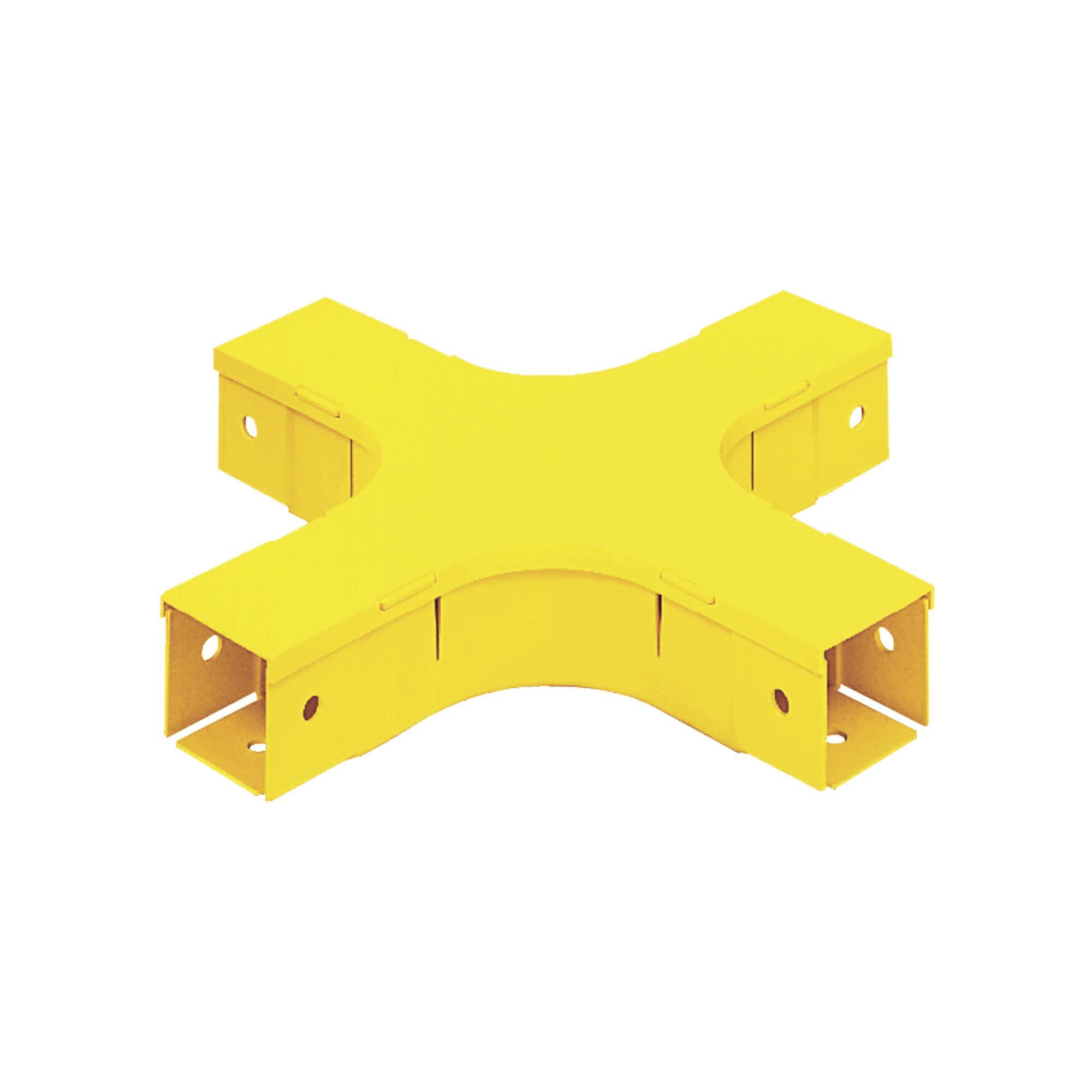 Accesorio de 4 Vías Horizontal, Con Ángulos a 90¬∫, Para Canaletas FiberRunner™ 2X2, Color Amarillo