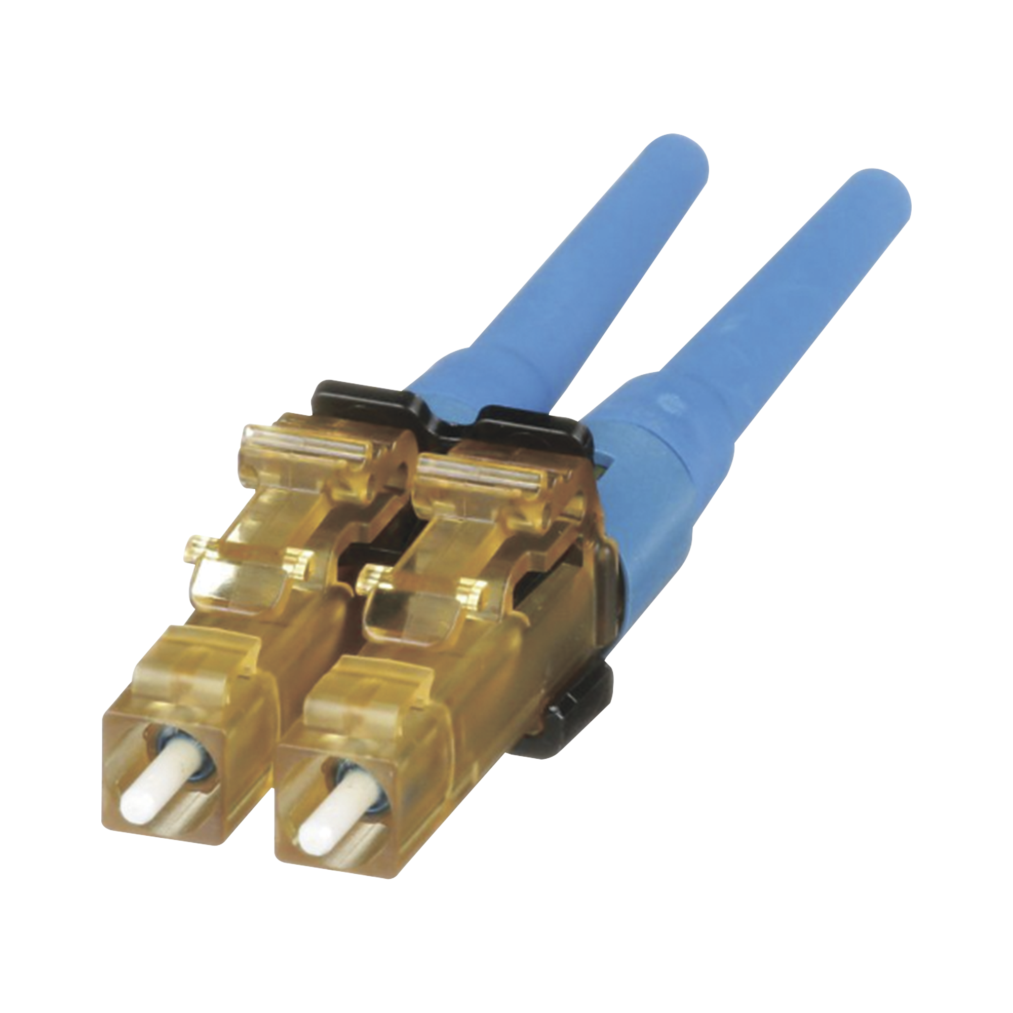 Conector de Fibra Óptica LC Duplex OptiCam, Monomodo 9/125 OS2, Pre-pulido, Color Azul