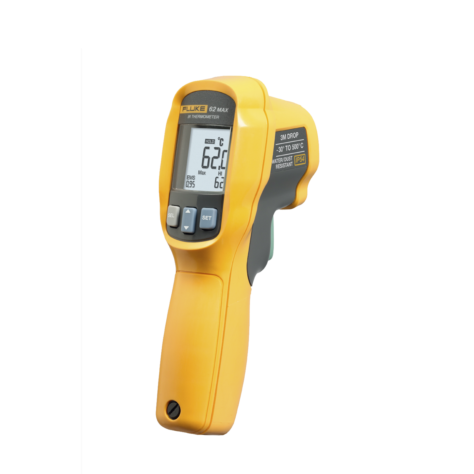Termómetro IR Para Medición de Temperatura de -30¬∫C a 500¬∫C, Con Precisión +-1.0%, y Clasificación IP54 de Resistencia al Agua y Polvo