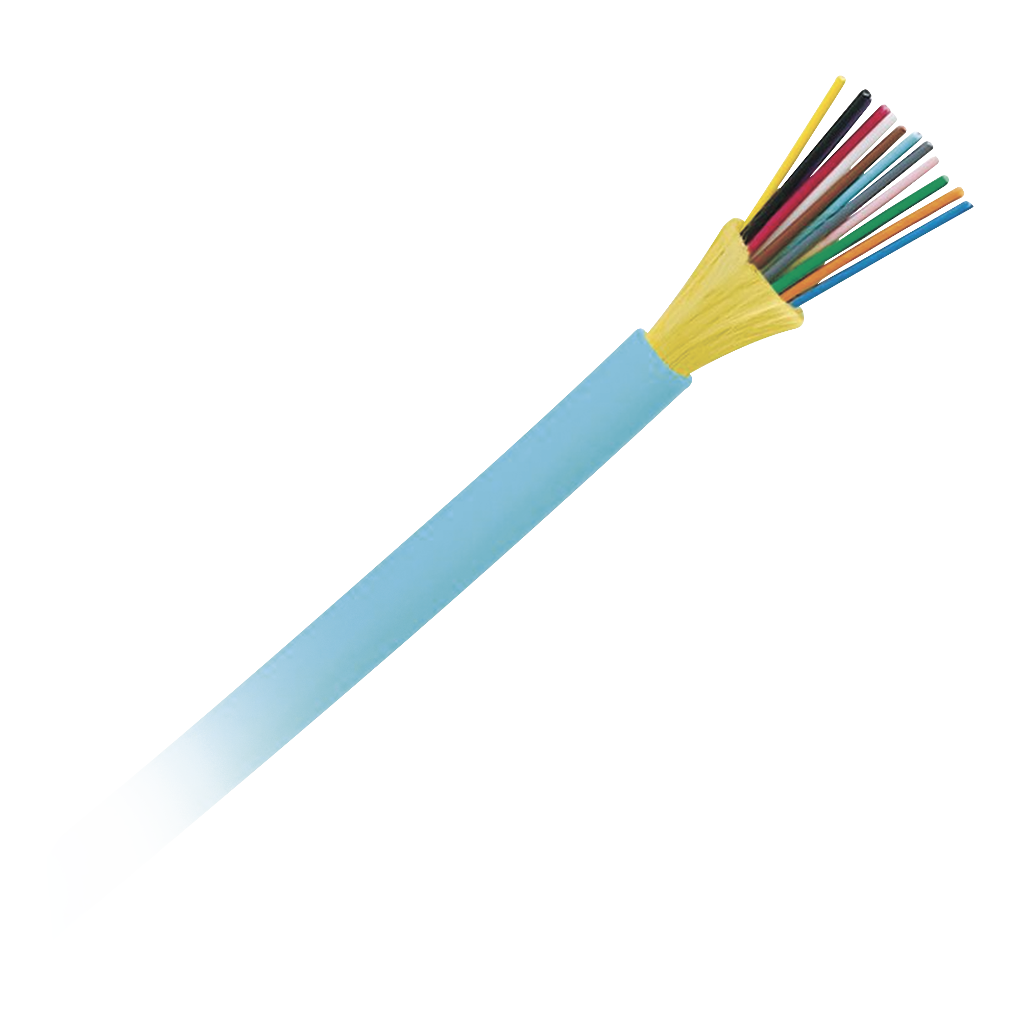 Cable de Fibra Óptica de 12 hilos, Multimodo OM4 50/125 Optimizada, Interior, Tight Buffer 900um, No Conductiva (Dieléctrica), OFNP (Plenum), Precio Por Metro