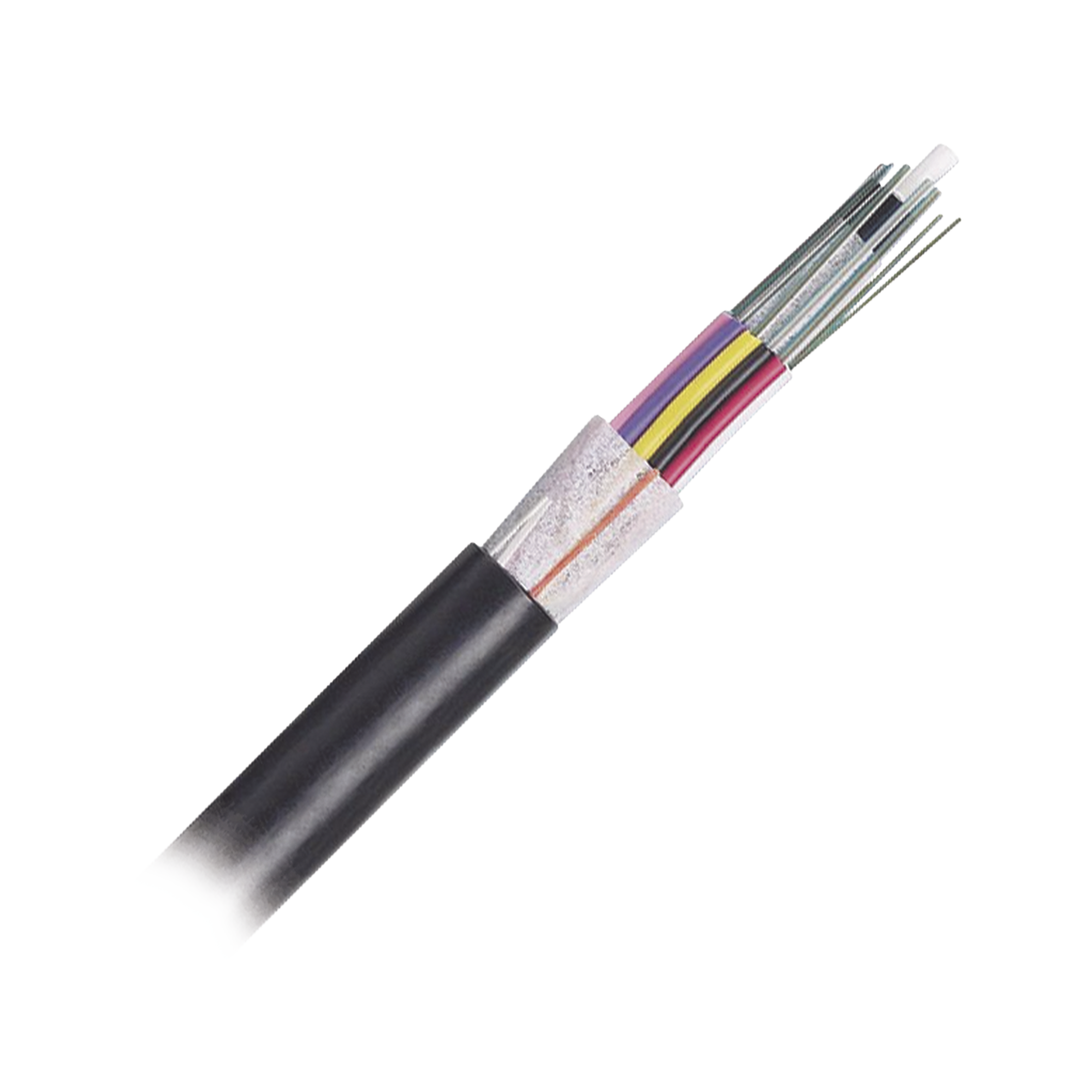 Cable de Fibra Óptica 12 hilos, OSP (Planta Externa), No Armada (Dieléctrica), MDPE (Polietileno de Media densidad), Multimodo OM4 50/125 Optimizada, Precio Por Metro