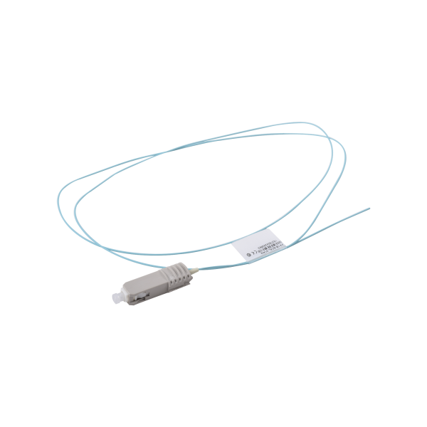 Pigtail de Fibra Óptica SC Simplex, Multimodo OM3 XGLO 50/125, OFNR, Color Aqua, 1 Metro