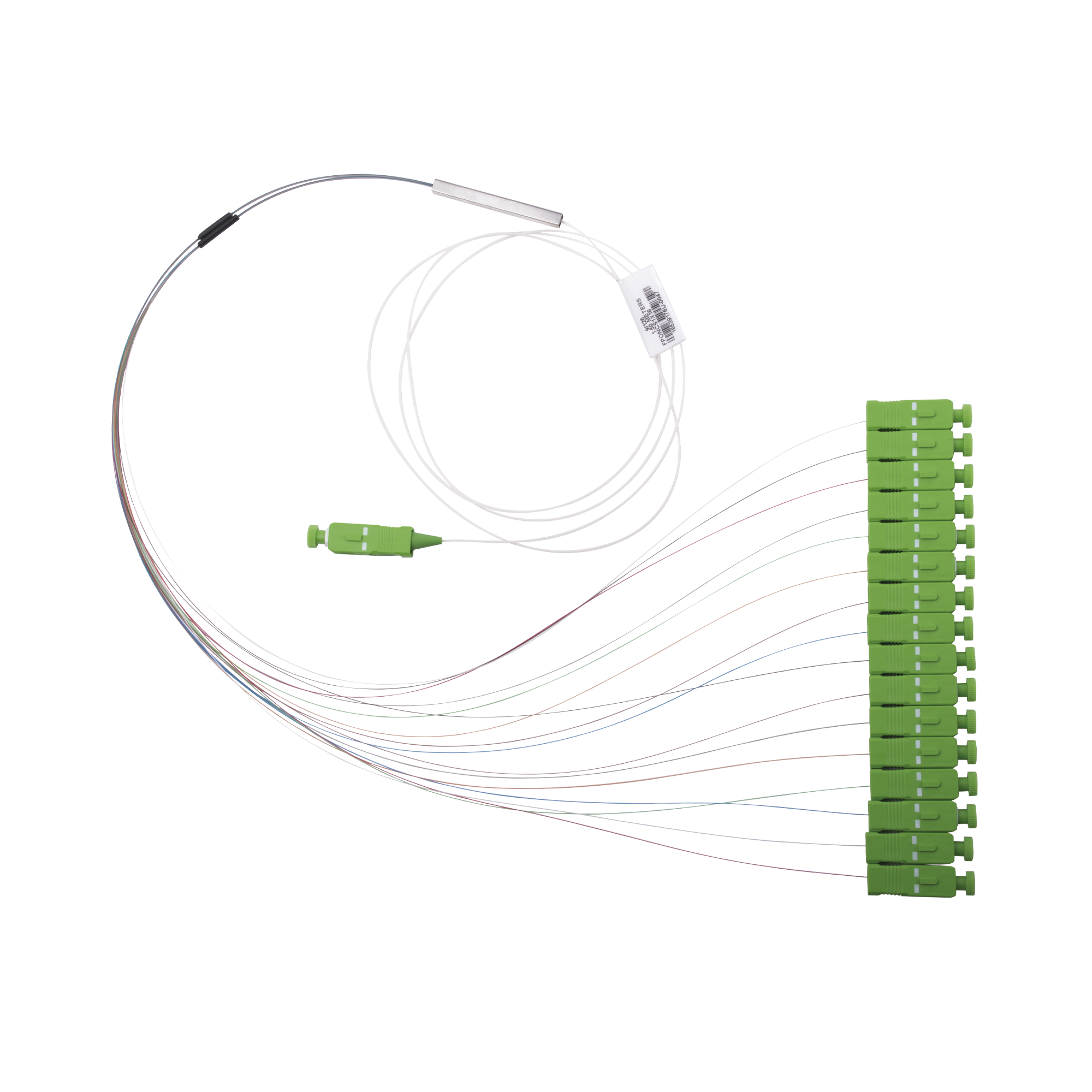 Divisor Óptico (Splitter) Tipo PLC, de 1x16, Con Conector de Entrada SC/APC y Conectores de Salida SC/APC
