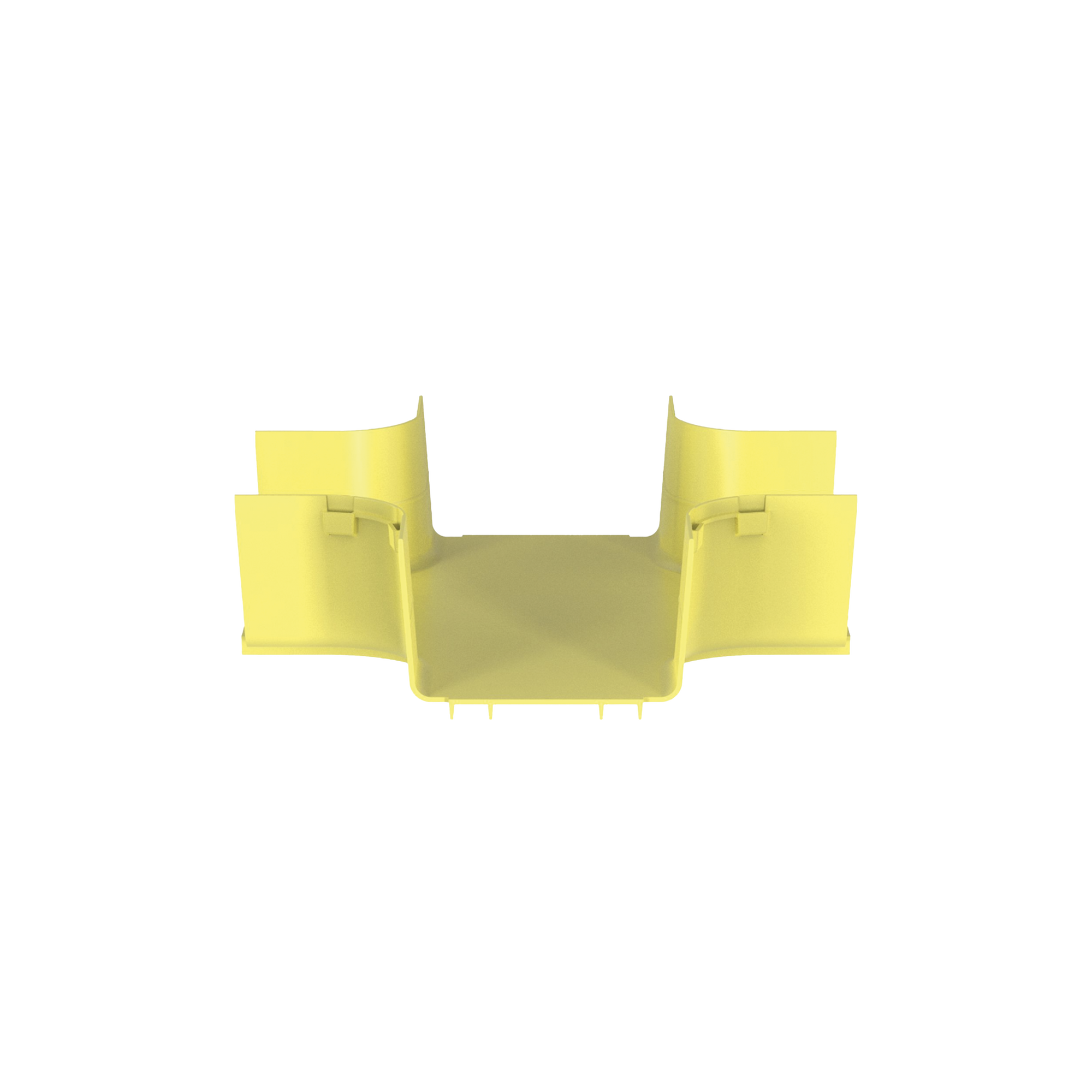 Accesorio de 4 Vías Horizontal, Con Ángulos a 90¬∫, Para Canaletas FiberRunner™ 6X4, Color Amarillo