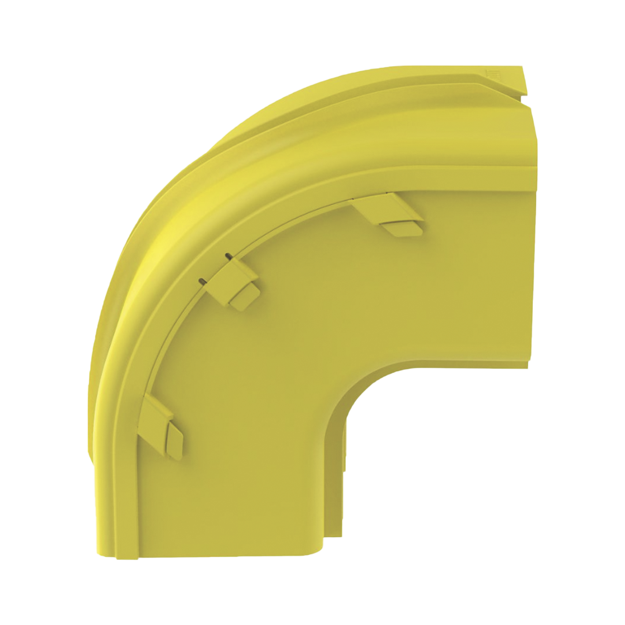 Bajada Vertical Exterior de 90¬∫ sin Tapa, Para uso con Canaletas 6X4 FiberRunner™, Color Amarillo