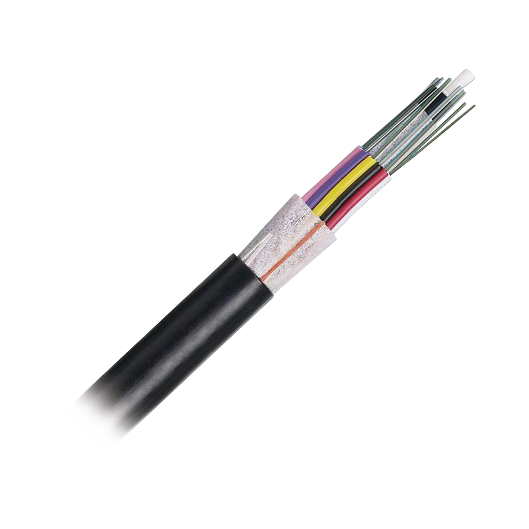 Cable de Fibra Óptica de 24 hilos, OSP (Planta Externa), No Armada (Dieléctrica), 250um, Monomodo OS2, Precio Por Metro