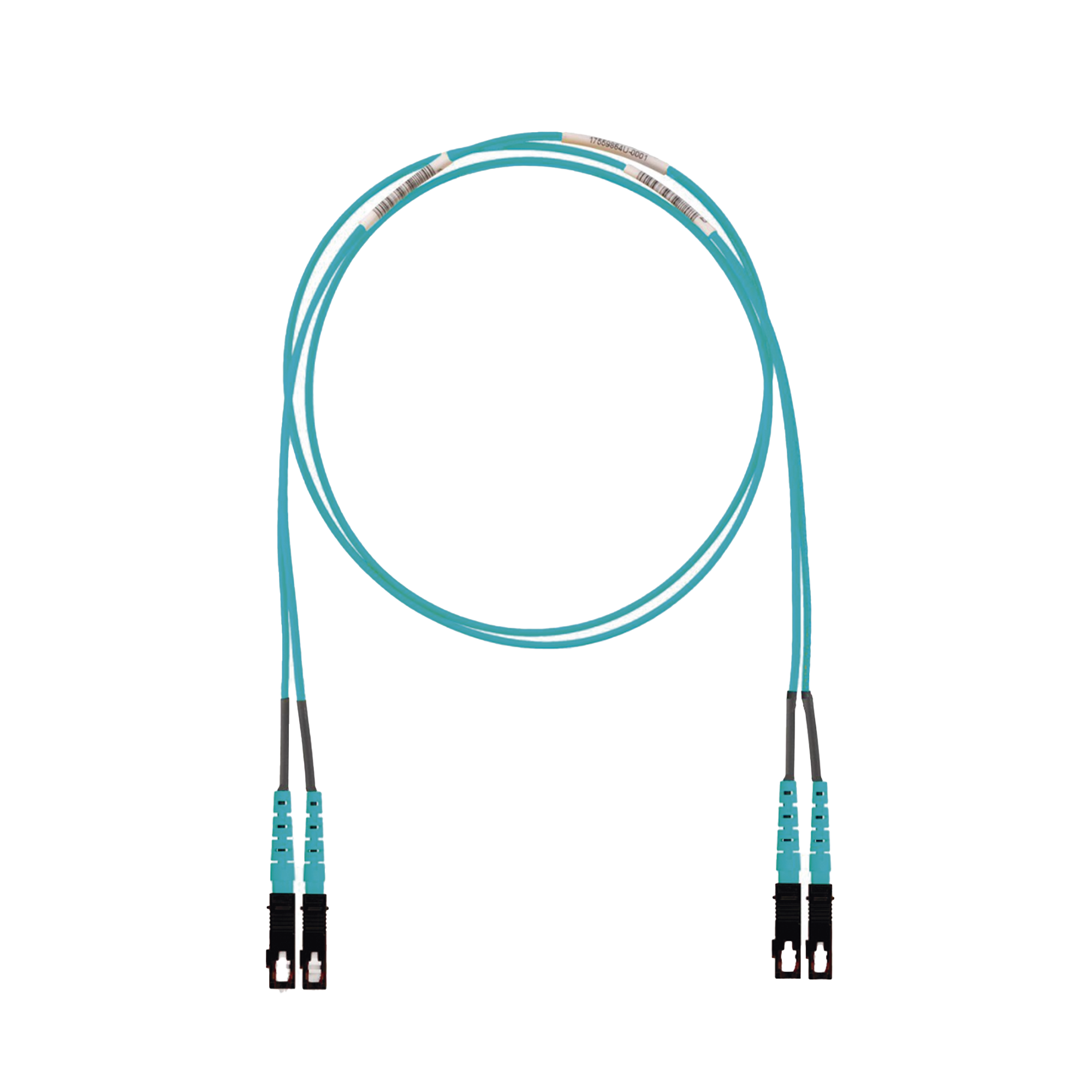 Jumper de Fibra Optica Multimodo 50/125 OM3, SC-SC Duplex, LSZH (Cero Halógenos), Color Aqua, 2 Metros