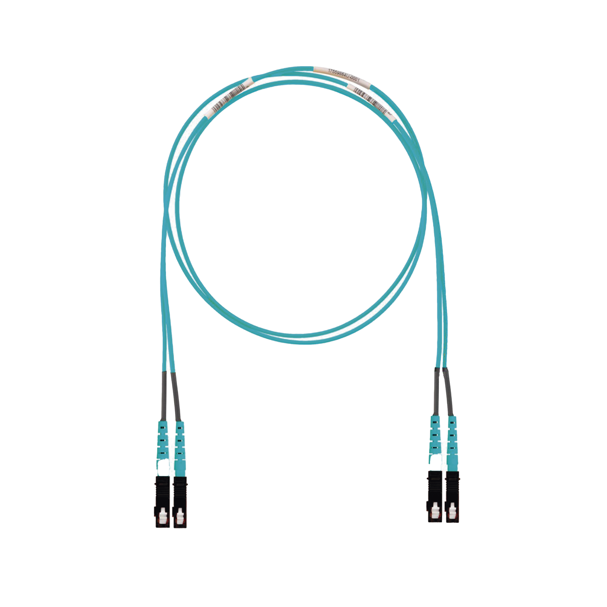Jumper de Fibra Optica Multimodo 50/125 OM3, SC-SC Duplex, LSZH (Cero Halógenos), Color Aqua, 8 Metros