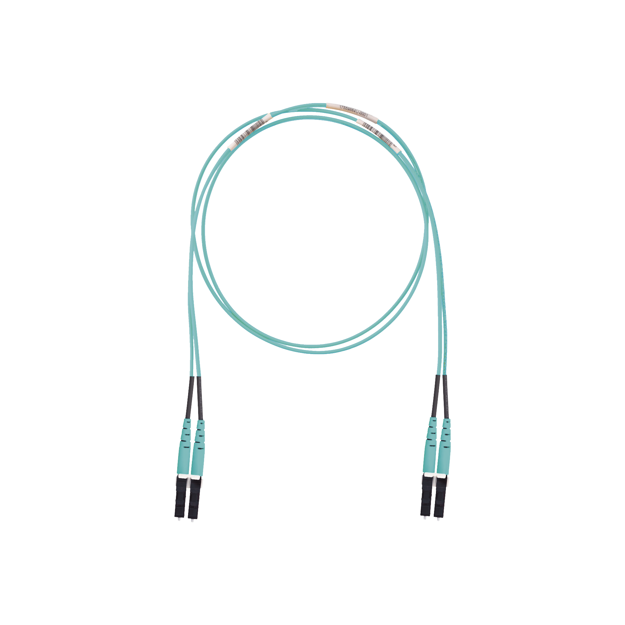 Jumper de Fibra Optica Multimodo 50/125 OM3, LC-LC Duplex, LSZH (Cero Halógenos), Color Aqua, 10 Metros