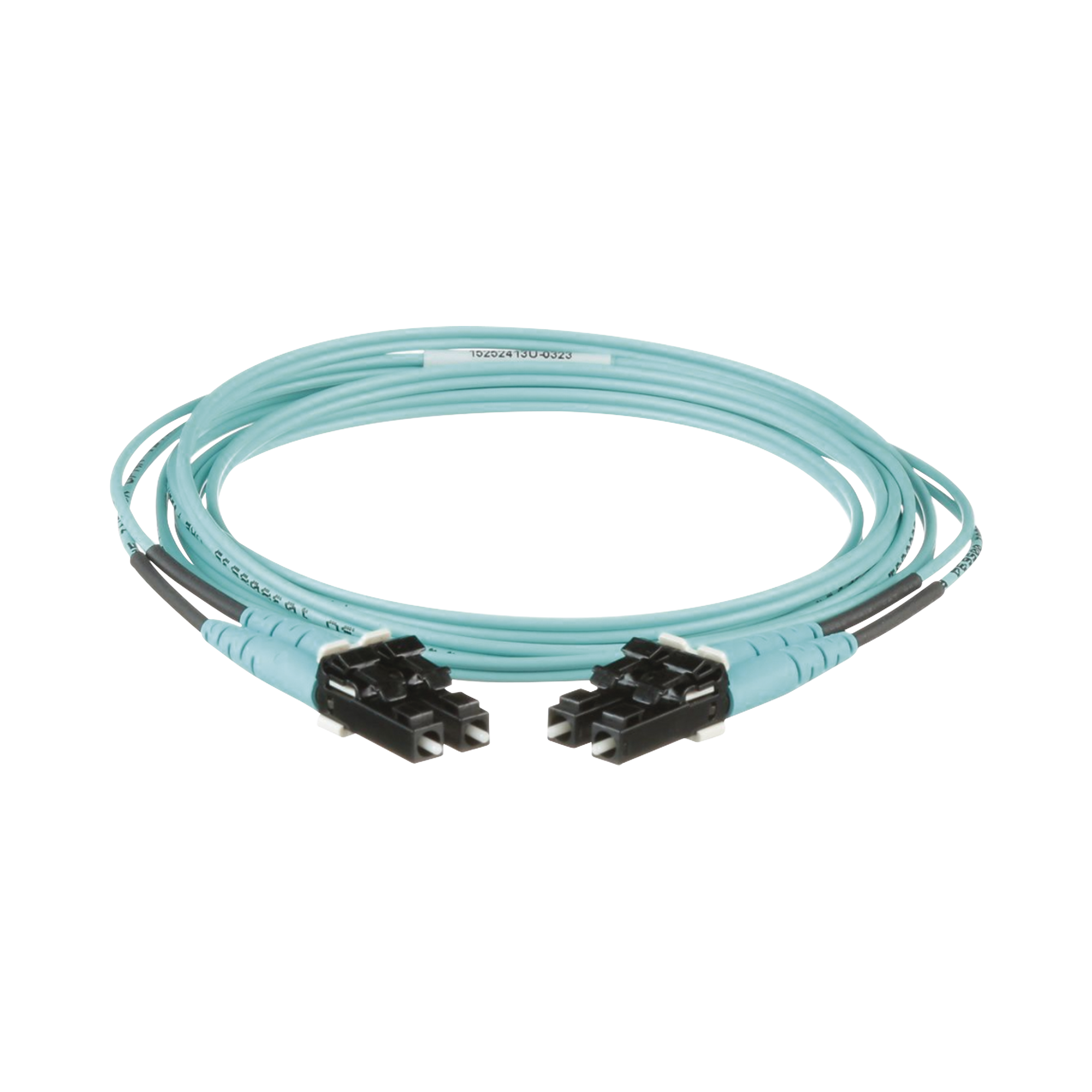 Jumper de Fibra Optica Multimodo 50/125 OM3, LC-LC Duplex, OFNR (Riser), Color Aqua, 2 Metros