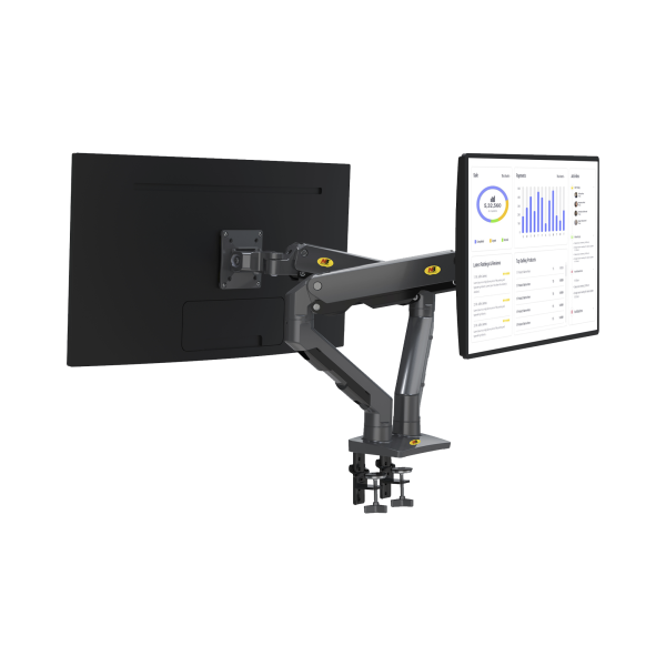 Montaje de Escritorio articulado para 2 monitores de 27-34" /  Soporta hasta 16 kg  por brazo/ Vesa 75 x 75 / 100 x 100 / Acero / Giro: 360¬∞