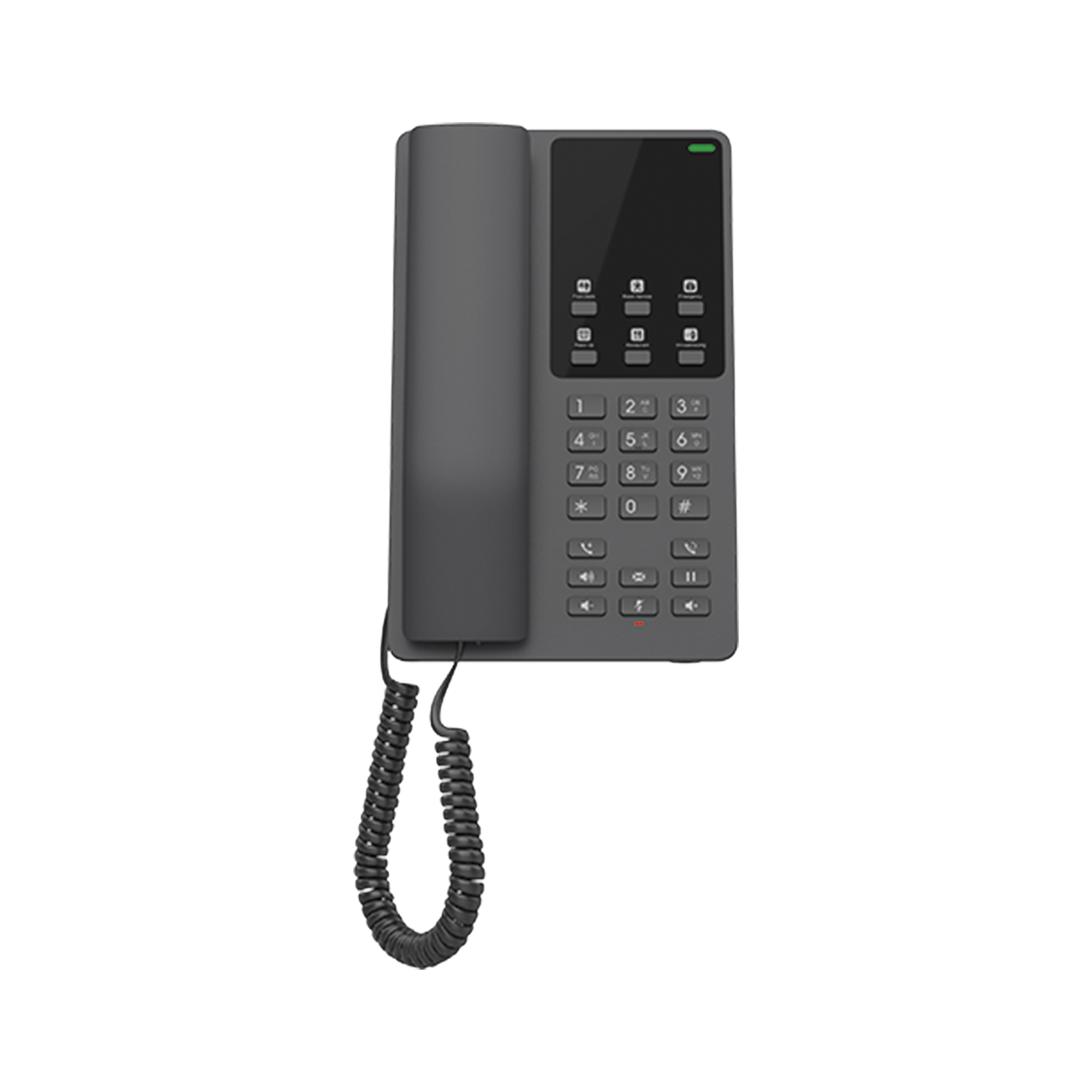 Teléfono IP Hotelero, 2 líneas SIP con 2 cuentas, codec Opus, IPV4/IPV6, color negro, con gestión en la nube GDMS