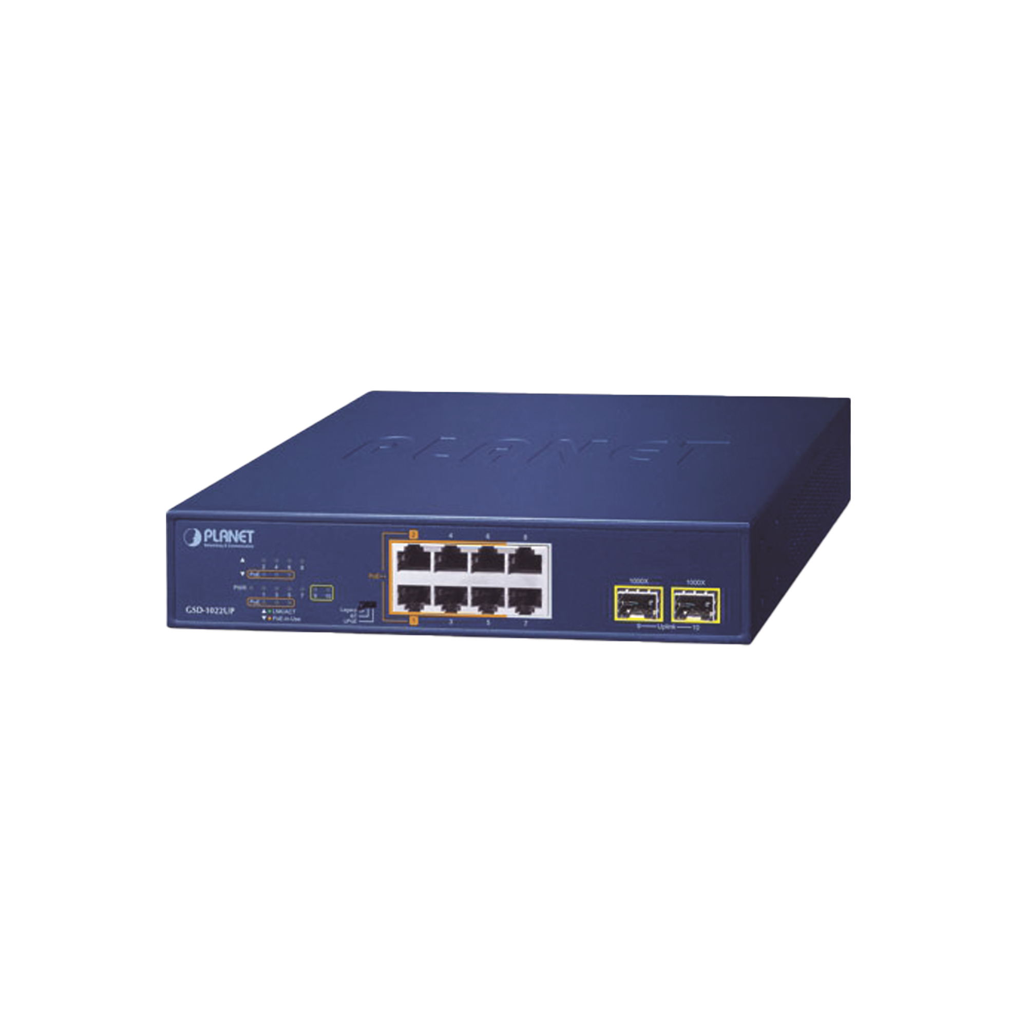 Switch PoE No Administrable de Escritorio, 2 Puertos Gigabit 802.3bt, 4 Puertos Gigabit 802.3at, 2 Puertos 10/100/1000, 2 Puertos SFP Gigabit.