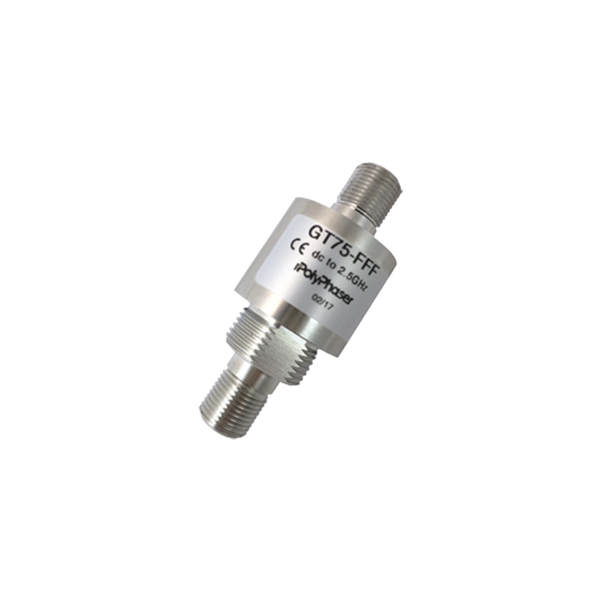 Protector Coaxial de DC a 2.5 GHz a 75 Ohms con Conectores F Hembra en Ambos Lados