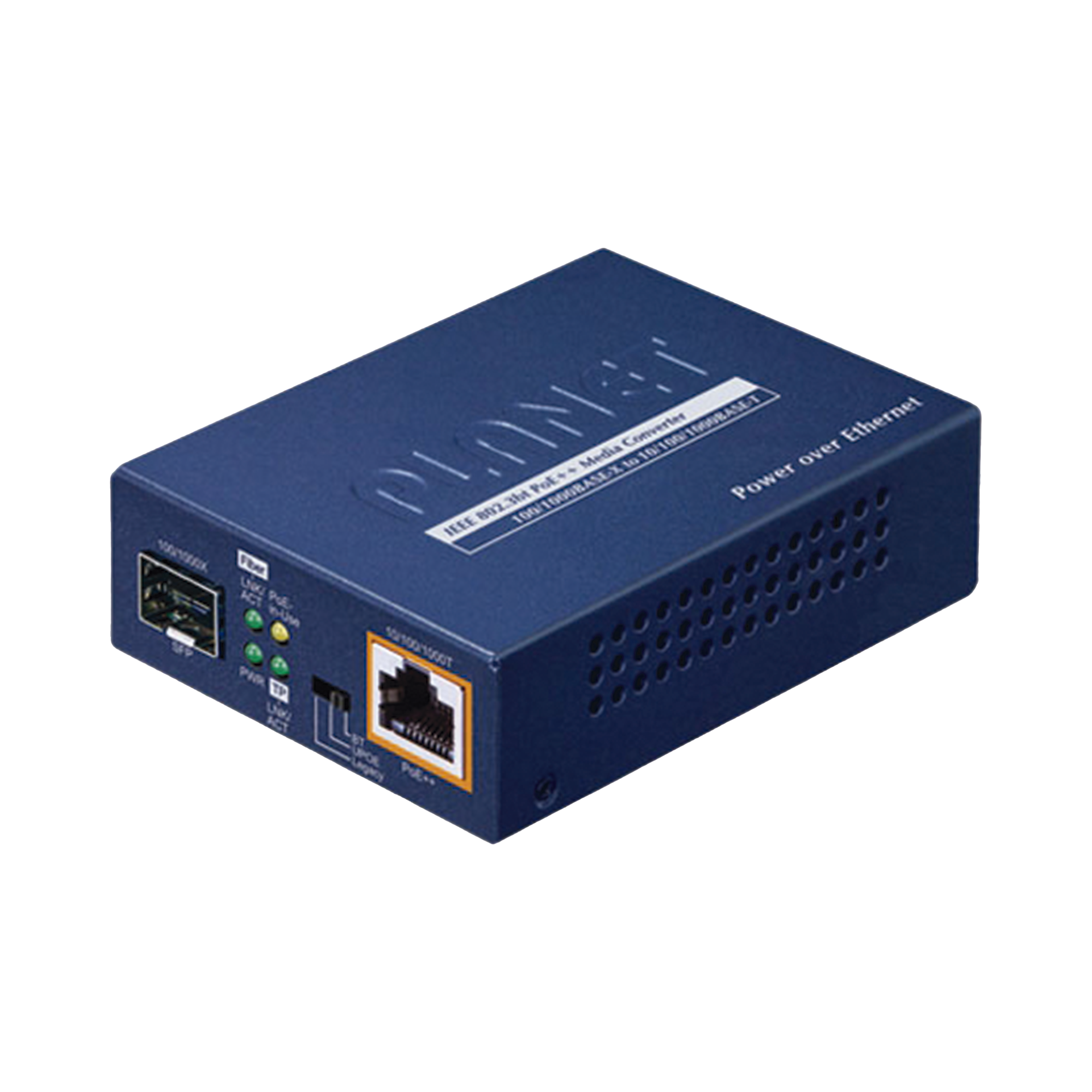 Convertidor de medios PoE++ 100/1000BASE-X SFP a 10/100/1000BASE-T 802.3bt (95 vatios)