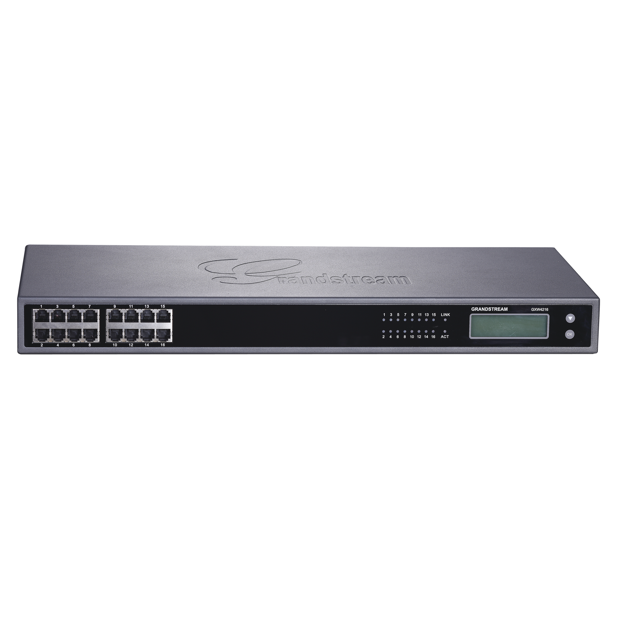 Gateway VoIP GrandStream ATA de 16 puertos FXS + 1 puerto TELCO de 50 pins, p/montaje en rack