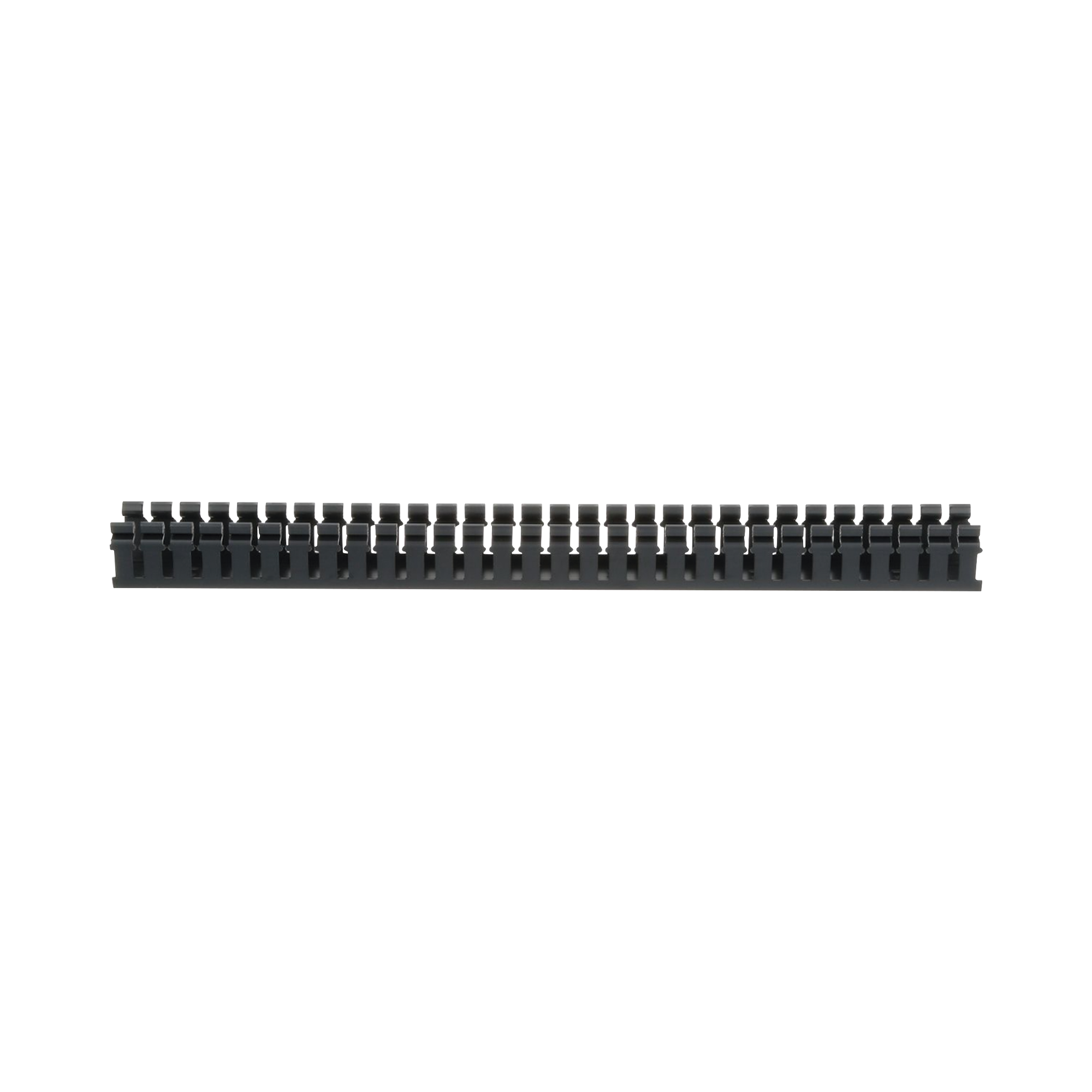 Canaleta Ranurada de PVC sin Tapa, Tipo H (Tapa Abisagrada), 55.1 mm de Ancho, 50.3 mm de Alto y 1828.8 mm de Largo, Color Negro