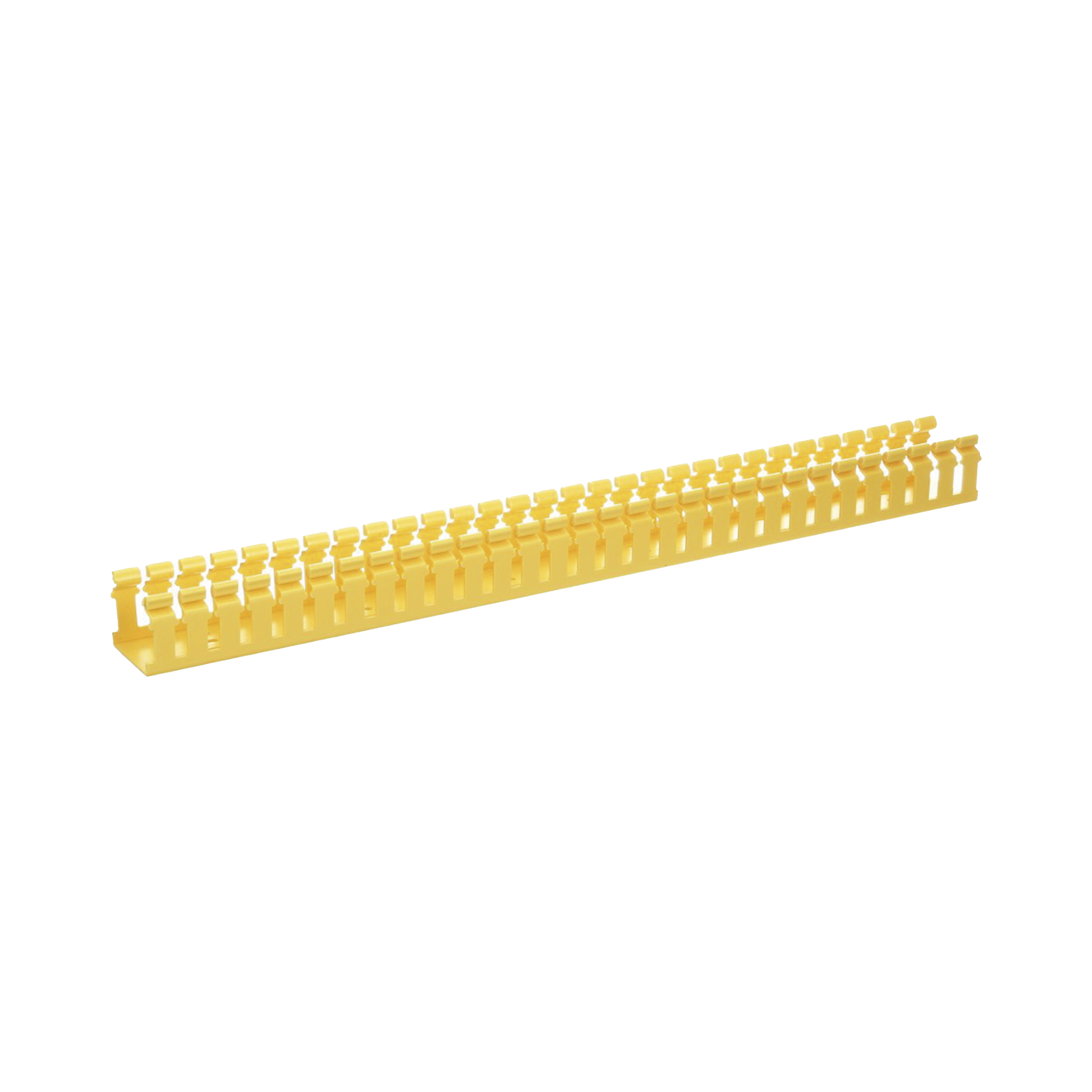 Canaleta Ranurada de PVC sin Tapa, Tipo H (Tapa Abisagrada), 2 in de Ancho, 2 in de Alto y 1828.8 mm de Largo, Color Amarillo