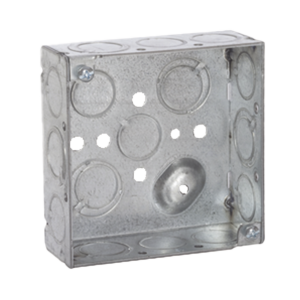 Caja Cuadrada 4 x 4"/Profundidad 1- 1/2"/ 10 Entradas de 1/2" y 6 TKO (1/2"-3/4").