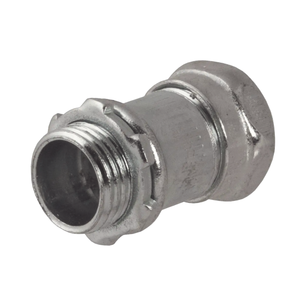 Conector Recto Compresión de Acero Galvanizado para Pared Delgada de 3/4" .