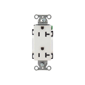 Contacto Duplex Decorador 20 A 125V / 2 Polos 3 Hilos/ Nema 5-20 R / Color Blanco.