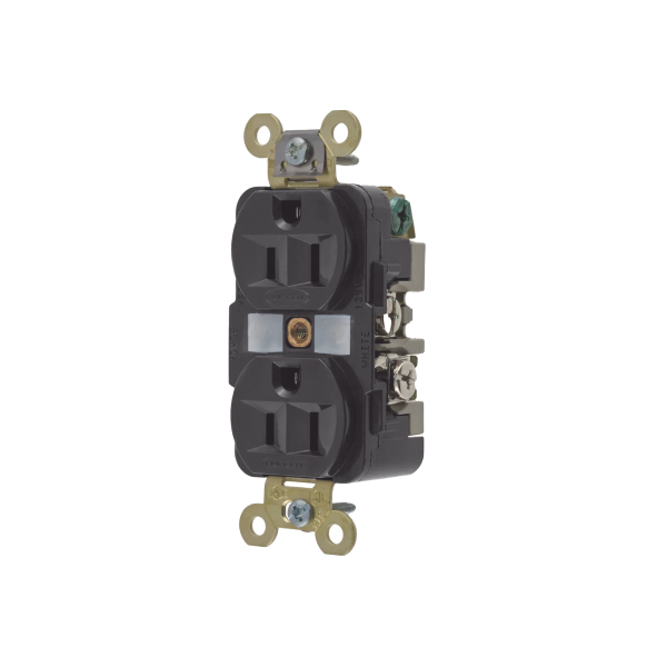 Contacto Dúplex 15 A 125 V / 2 Polos 3 Hilos/ Color Negro / Nema 5-15R / Grado Industrial.