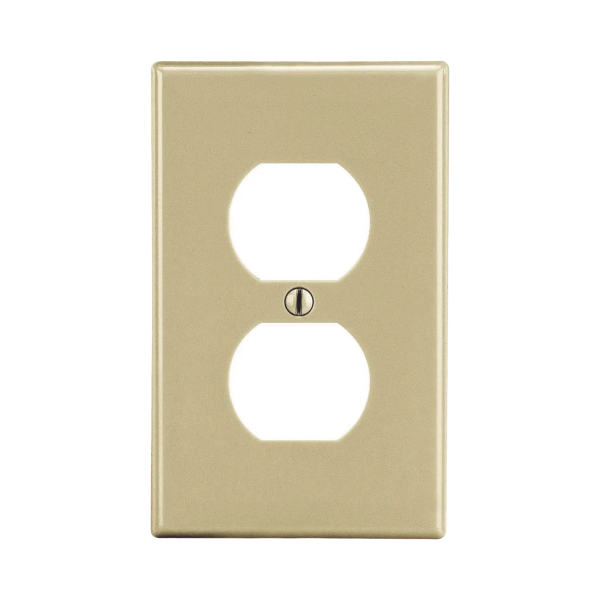 Placa de Pared para Contacto Duplex Color Marfil.