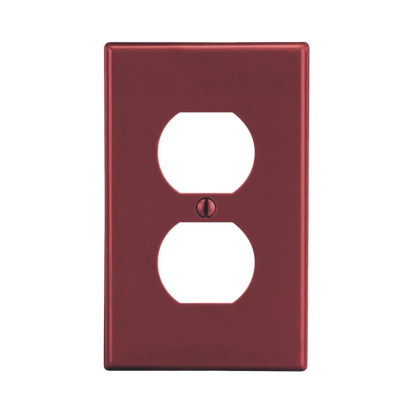 Placa de Pared para Contacto Duplex Color Rojo.