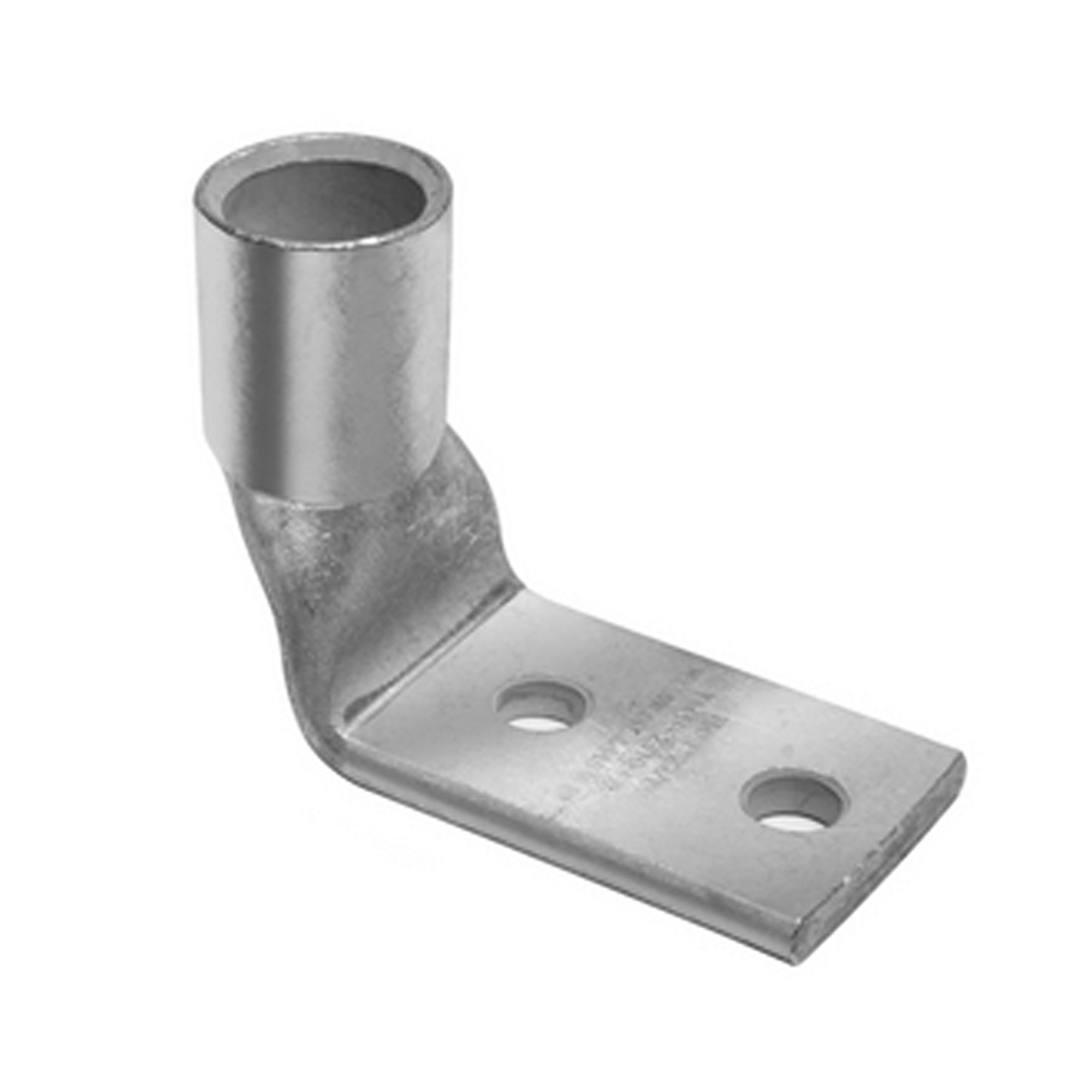 Terminal de Compresión de Barril Corto a 90¬∞ con Doble Ojillo para Tornillo #10 y Cable 4 AWG / Espaciado de 5/8"