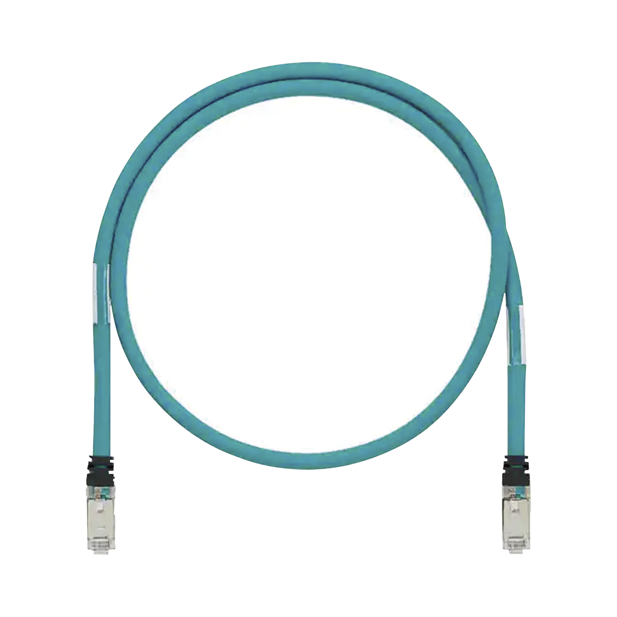 Patch Cord Cat6A de Grado Industrial 600V, Blindado SF/UTP, Calibre 26 AWG, Color Aqua, 2.5m