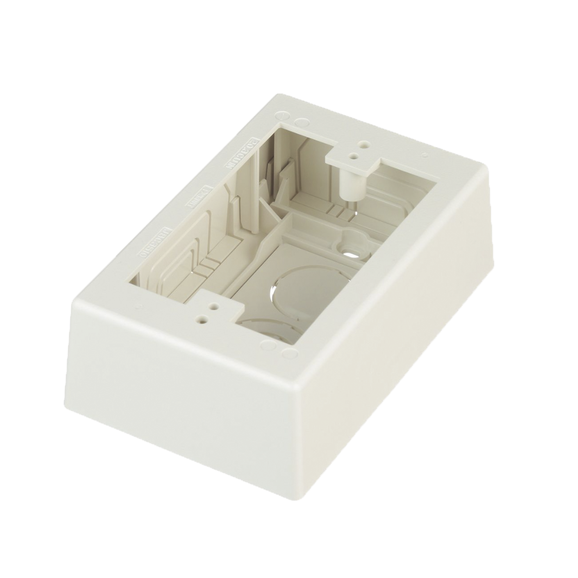 Caja de Pared Superficial, uso Universal con Placas de Pared, Con Cinta Adhesiva, Color Blanco Mate
