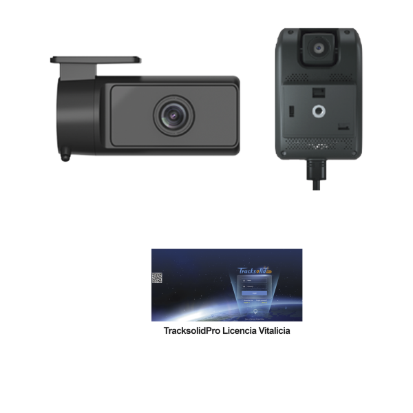 KIT Dashcam con sistema de control ADAS (asistencia de manejo) y Camara de cabina (CI03) / Multiples alarmas /Comunicación dos vías / ideal para flotas vehiculares / Facil instalacio / Incluye licencia vitalicia plataforma TrackSolidPro