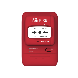 (HikFire) Botón Manual de Alarma contra Incendios / Comunicación LoRa / Indicador Multicolor / Reseteo con Llave / Instalación en Pared