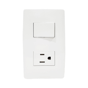 Apagador Escalera y Contacto de 127 V~60 Hz 10/15 A.