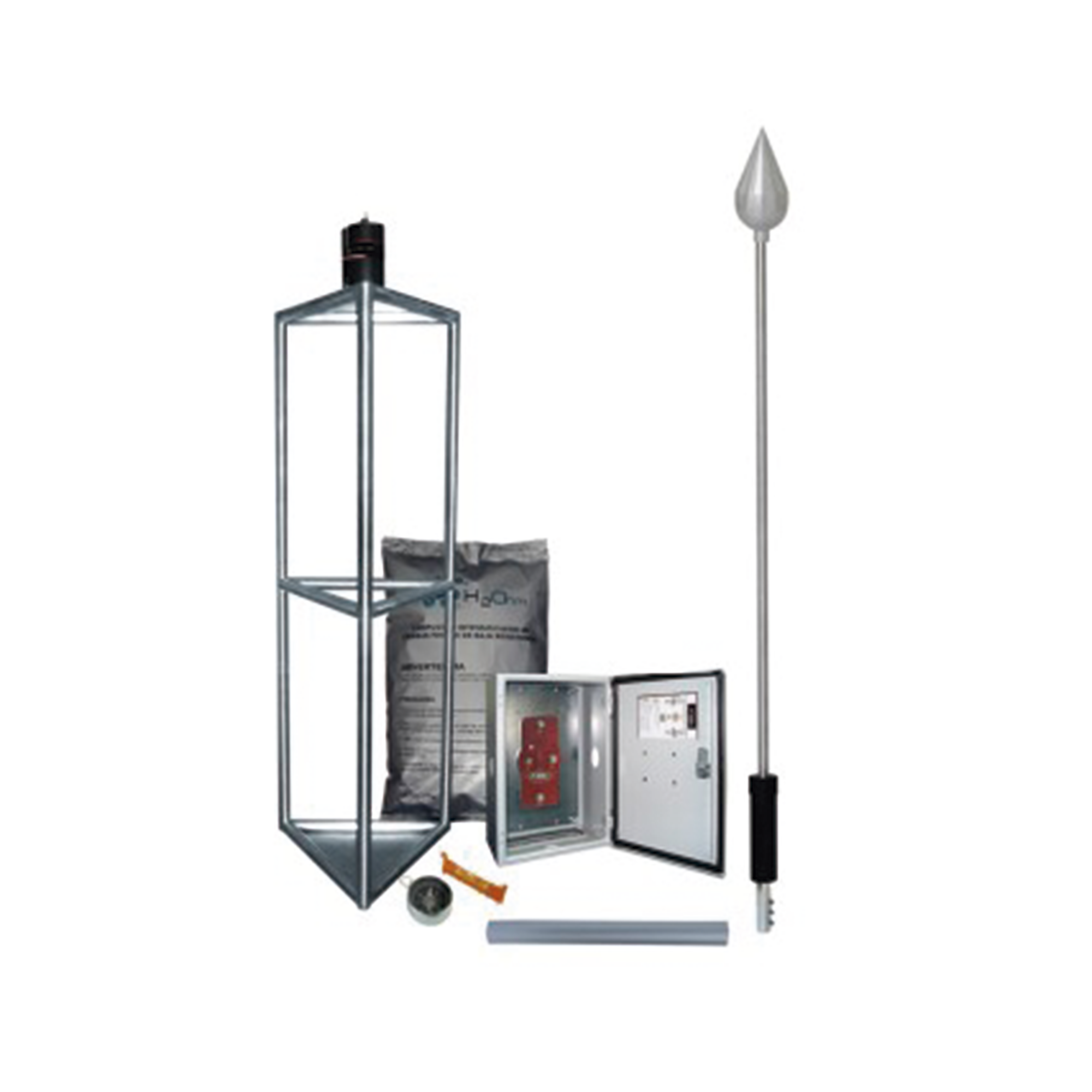 Kit de Pararrayo con Punta con Diámetro de Protección de 300 metros, fabricada en Acero Inoxidable