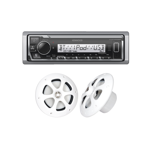 Kit de estéreo con Bluetooth KMR-M332BT |  más Par de bocinas KFC-1613MRW