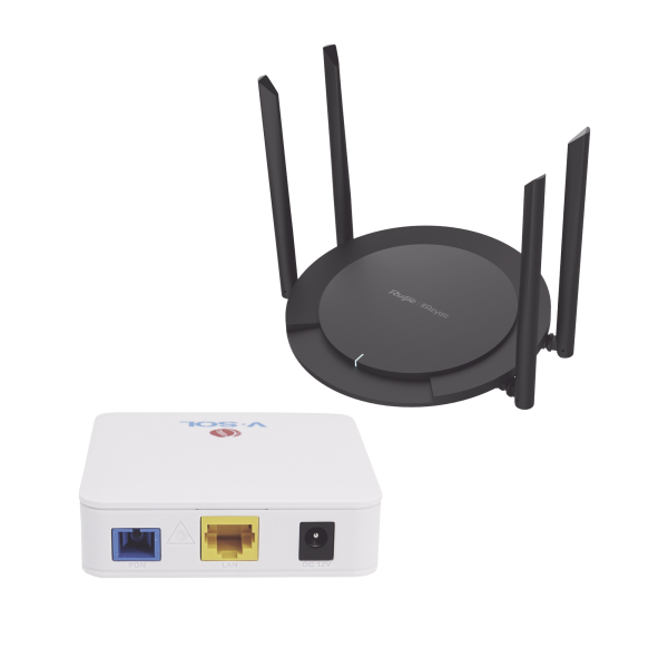 Kit 2 ONU Bridge V-Sol, Dual GPON/EPON con Router Home Wi-Fi Ideal para distribuciones WISP de mayor cobertura Wi-Fi en Hogares y Oficinas