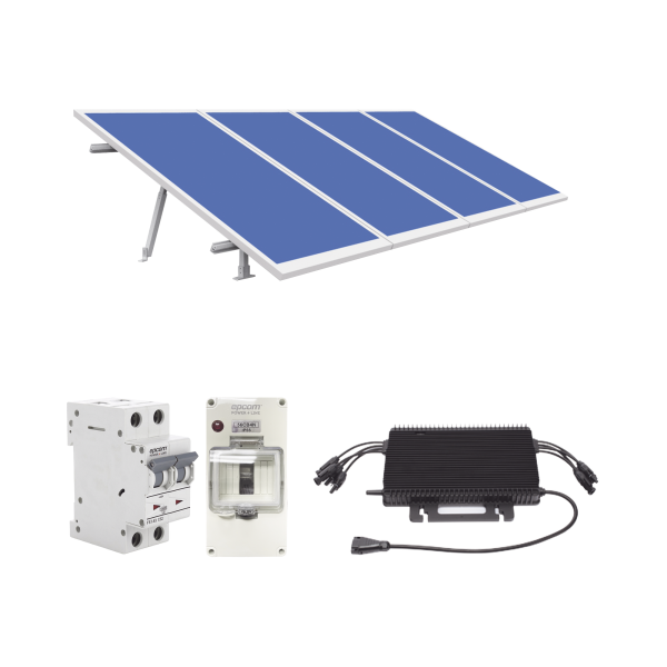 Kit Solar para Interconexión de 1.8KW de Potencia Pico 220Vca con Microinversor y 4 Módulos de 450 W (Incluye Montaje y Protecciones).