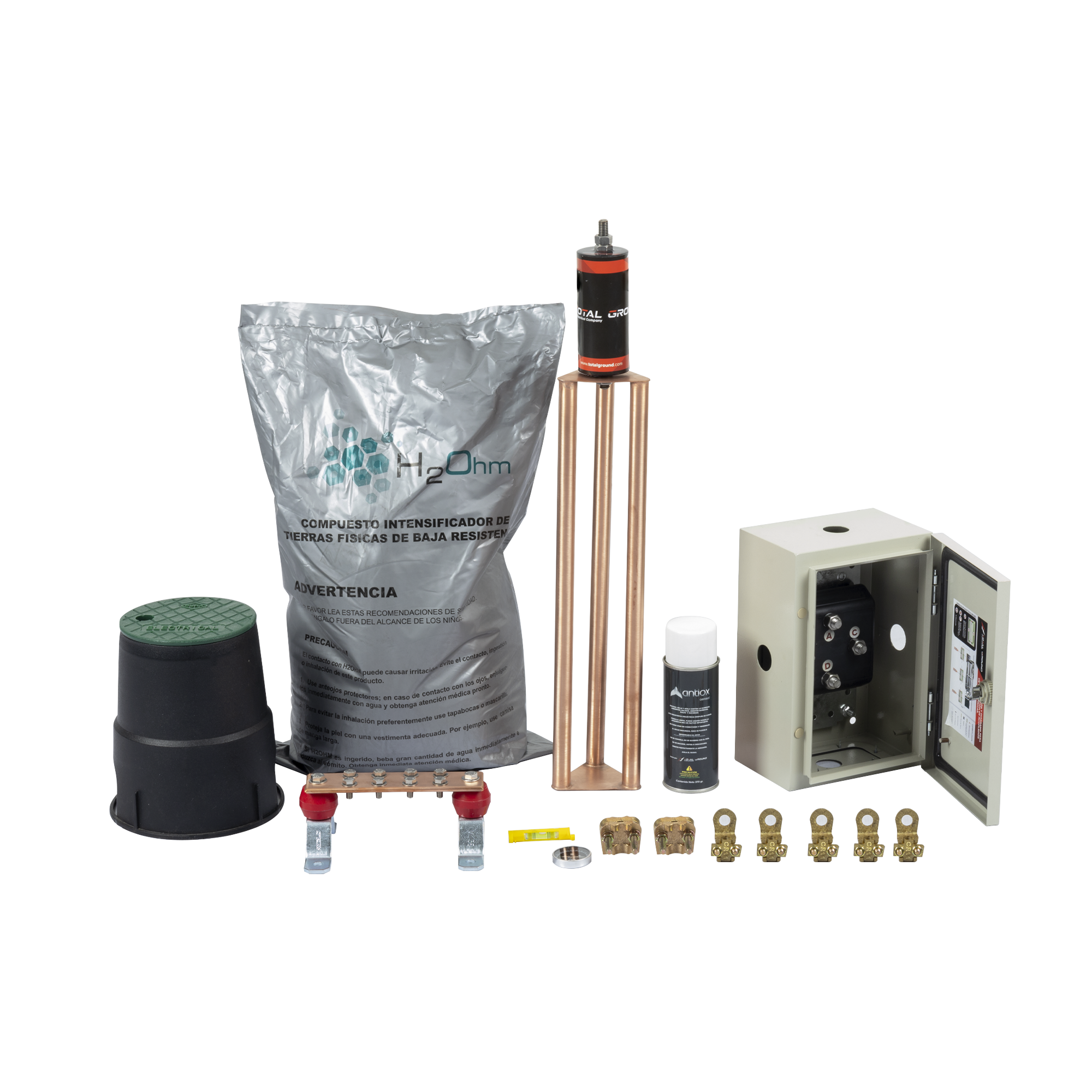 Kit de Tierra Física Con Electrodo Magnetoactivo Capacidad Max: 400 AMP