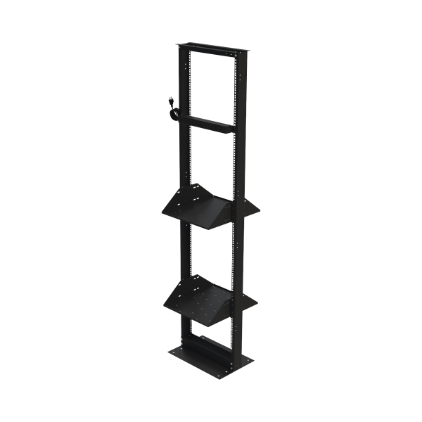 Kit de Rack Estándar 19", 45 UR con 2 Charolas  y PDU (8 tomas). Ideal para UPS y Servidores tipo Torre.