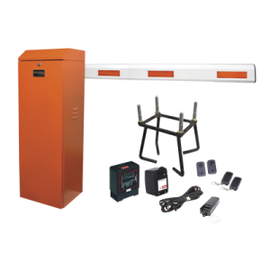 Kit COMPLETO Barrera Derecha XBF naranja / 3M / Incluye Sensor de masa, Transformador, Lazo, Ancla, Fotoceldas y 2 Controles Inalámbricos