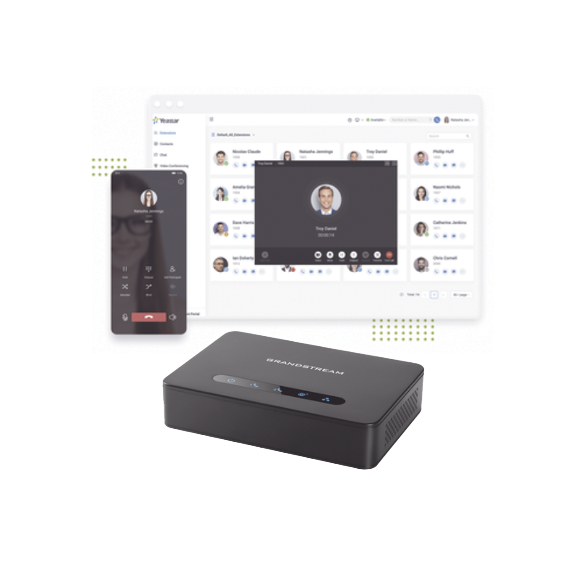 Conmutador Cloud Yeastar, 5 extensiones anuales, Gateway FXO para troncal analoga