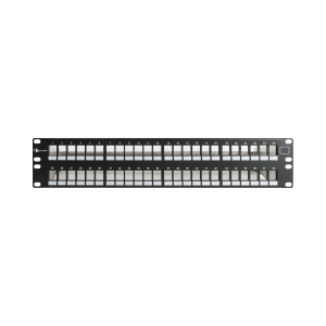 Patch Panel UTP Keystone de 48 puertos Modular (Vacío) , Plano, 2UR, compatible con Jacks Keystone UTP Z-MAX® y MAX®