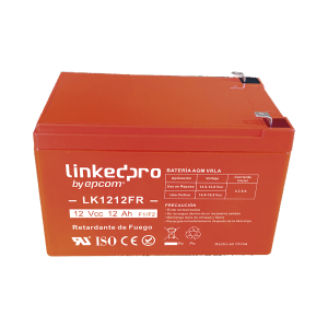 Batería 12 V / 12 Ah / UL / Tecnología AGM-VRLA / Vida útil promedio de 5 aRetardante a la Flama / Uso en equipo electrónico, Alarmas de Intrusión / Incendio / Control de acceso / Video Vigilancia / Terminales F1 ( Inclu