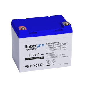 Batería 12 V / 33 Ah / UL / Tecnología AGM-VRLA / Vida útil promedio de 5 años / Para uso en equipo electrónico, Alarmas de Intrusión / Incendio / Control de acceso / Video Vigilancia / Terminales T1 .